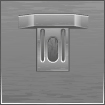 Gray icon of a mail slot with a letter dropping into a mailbox inward opening